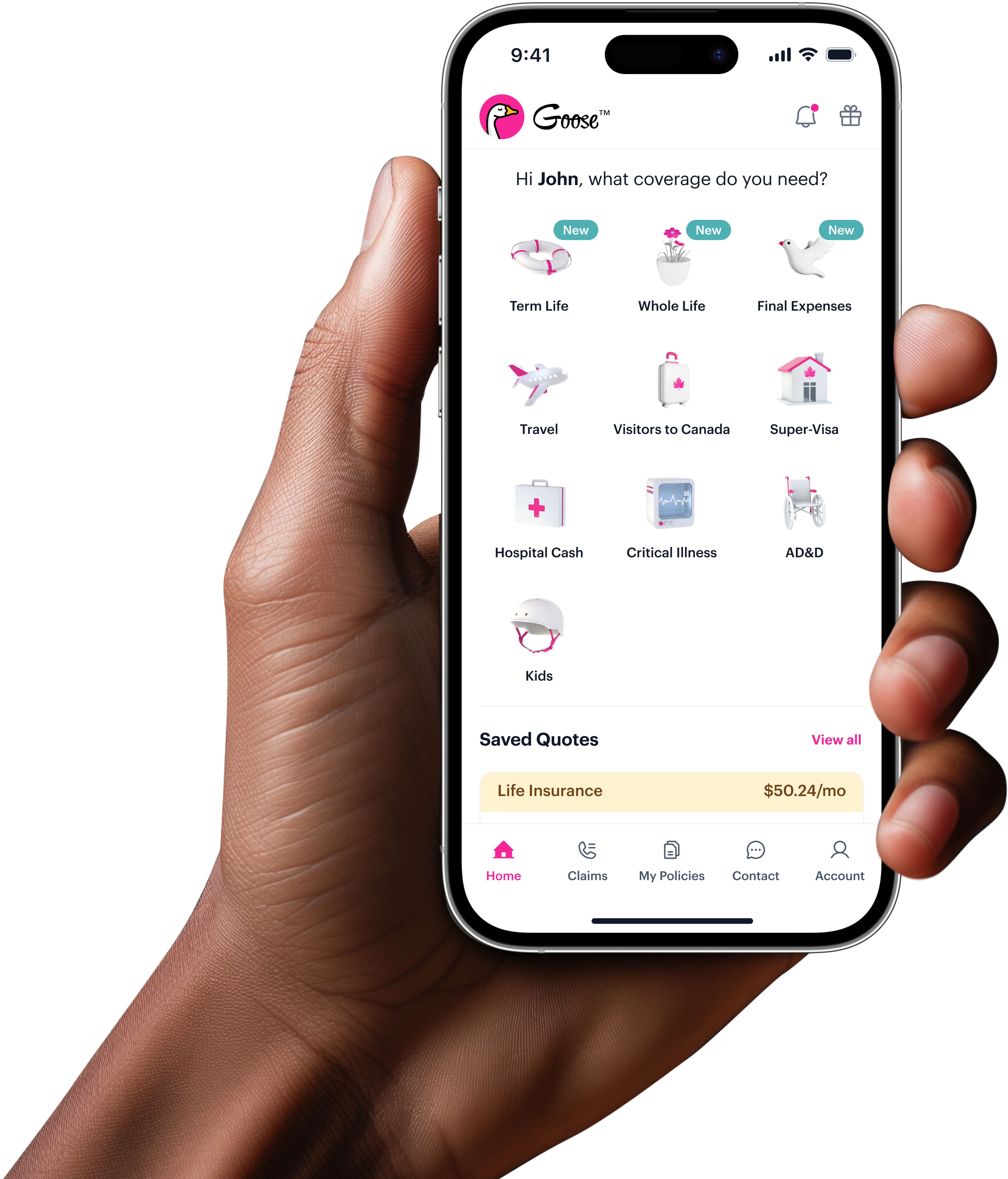 Preview of the Goose Insurance App